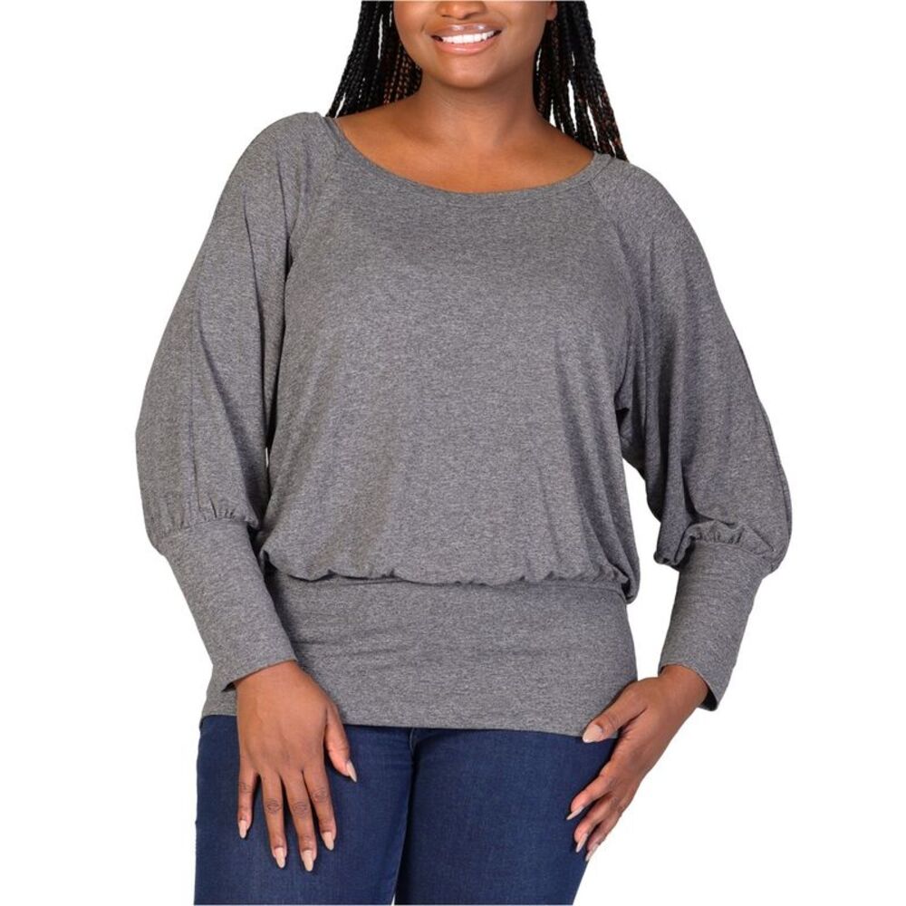 24seven Womens Plus Size Blouson Tunic Blouse, NWT